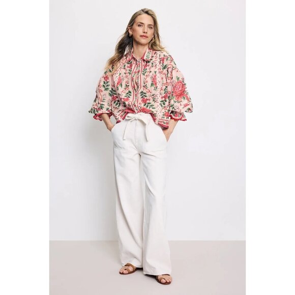 R-58. FARM Rio Flower Tapestry Pink Shirt Medium - Picture 1 of 1